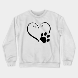 Dog paw print with heart symbol Crewneck Sweatshirt